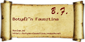Botyán Fausztina névjegykártya